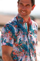 THE PEACOCK GARDEN - Premium Men's Patterned Shirt by Claudio Lugli | Bold Design, Tailored Fit, Best Printed Shirts