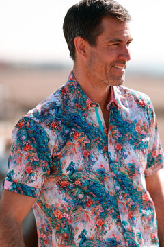 THE PEACOCK GARDEN - Premium Men's Patterned Shirt by Claudio Lugli | Bold Design, Tailored Fit, Best Printed Shirts