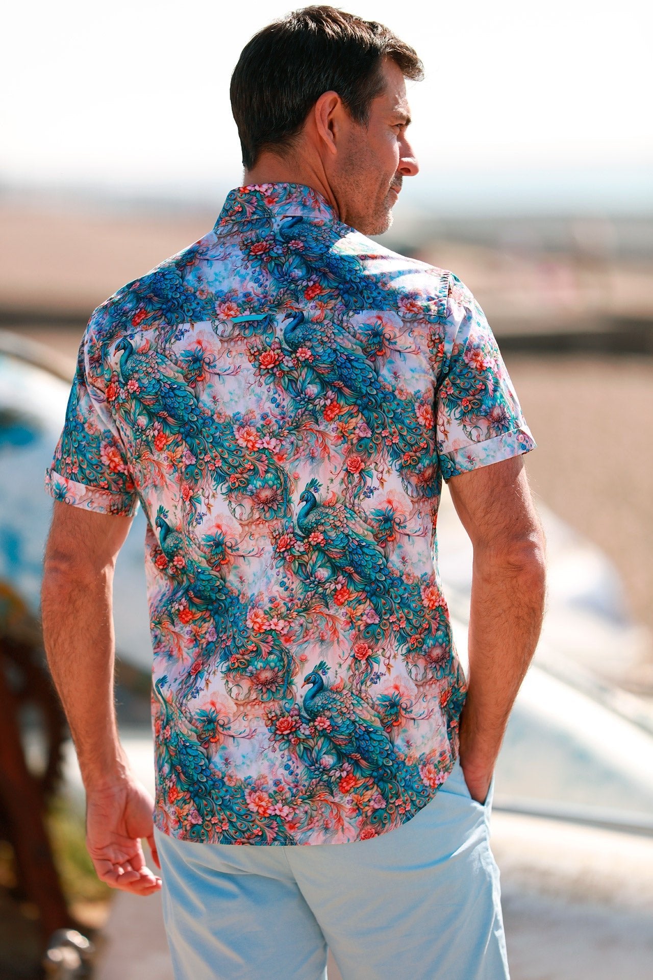 THE PEACOCK GARDEN - Premium Men's Patterned Shirt by Claudio Lugli | Bold Design, Tailored Fit, Best Printed Shirts