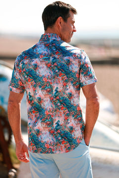 THE PEACOCK GARDEN - Premium Men's Patterned Shirt by Claudio Lugli | Bold Design, Tailored Fit, Best Printed Shirts