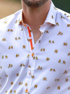 THE POLO PLAYER TENCEL PRINT SHIRT - Claudio Lugli Shirts