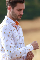 THE POLO PLAYER TENCEL PRINT SHIRT - Claudio Lugli Shirts