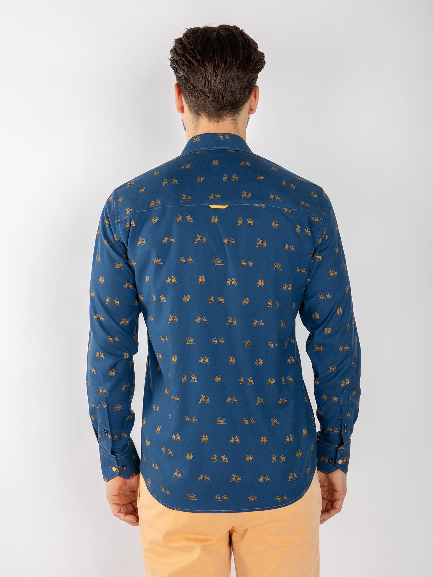 THE POLO PLAYER TENCEL PRINT SHIRT - Claudio Lugli Shirts