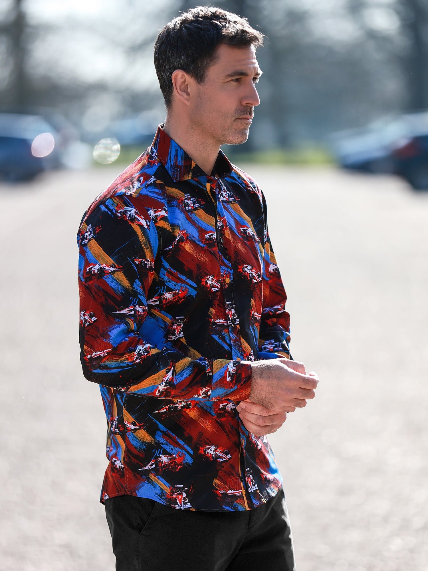 THE SHUNT – MEN'S VINTAGE RACING PRINT SHIRT - Claudio Lugli Shirts