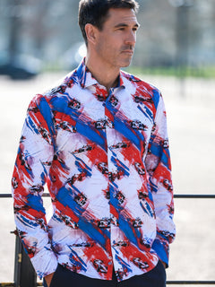 THE SHUNT – MEN'S VINTAGE RACING PRINT SHIRT - Claudio Lugli Shirts