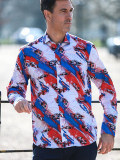 THE SHUNT – MEN'S VINTAGE RACING PRINT SHIRT - Claudio Lugli Shirts