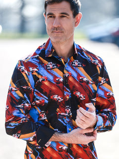 THE SHUNT – MEN'S VINTAGE RACING PRINT SHIRT - Claudio Lugli Shirts