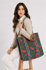THE WILDFLOWER QUILTED TOTE BAG - Claudio Lugli Shirts