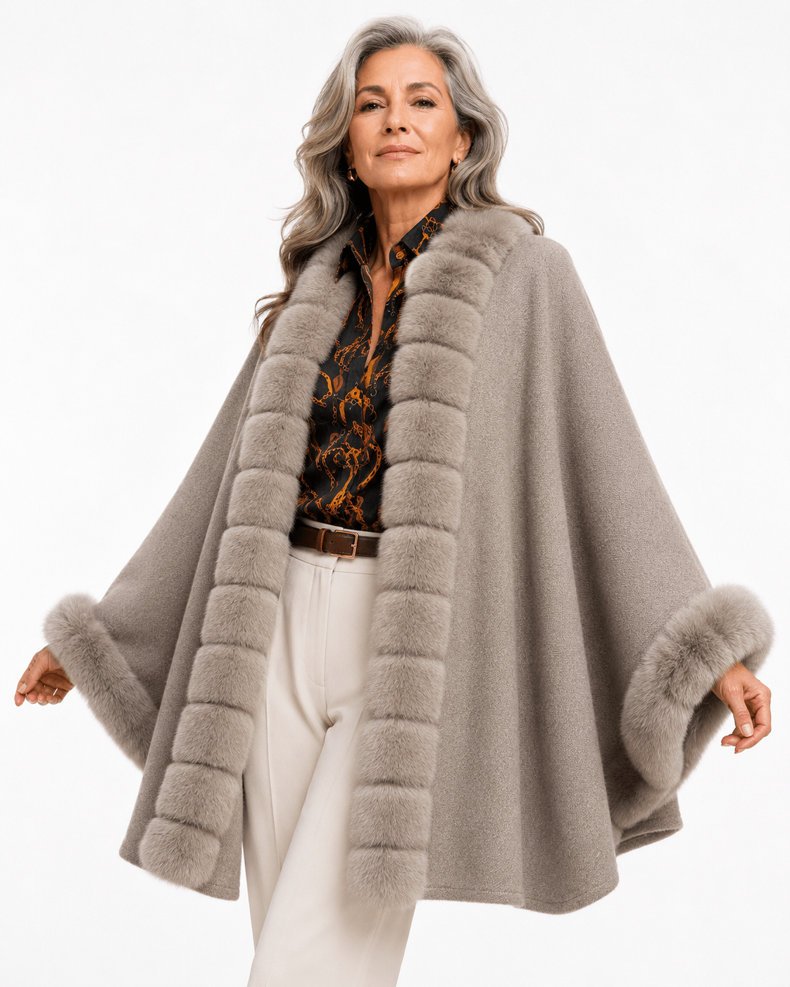 THE WINTER EMPRESS FAUX FUR CAPE - Claudio Lugli Shirts