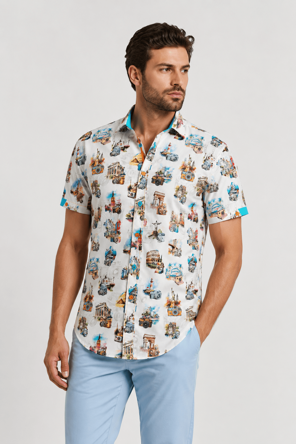 Claudio Lugli printed shirt detail