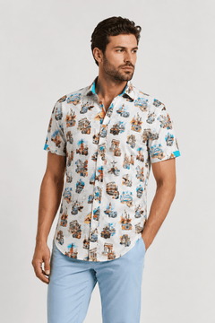 THE WORLD LENS CAMERA PRINT SHORT SLEEVE SHIRT - Claudio Lugli Shirts
