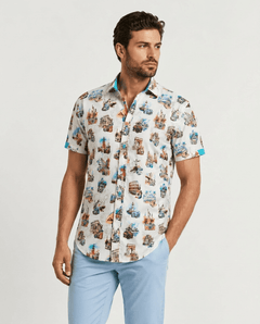 The World Lens Camera Print Short Sleeve Shirt - Claudio Lugli Shirts