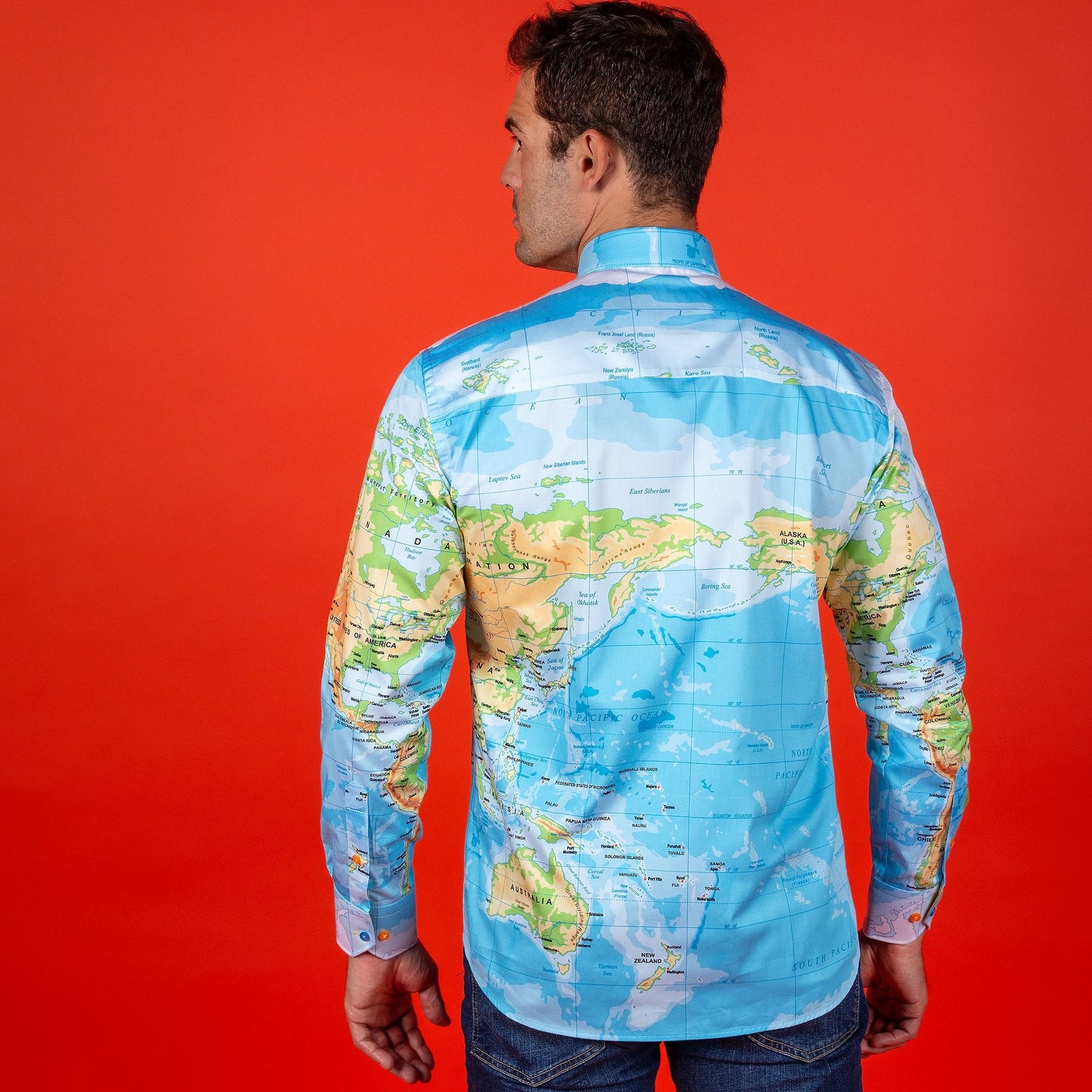 THE WORLD MAP PRINT SHIRT - Premium Men's Patterned Shirt by Claudio Lugli | Bold Design, Tailored Fit, Best Printed Shirts
