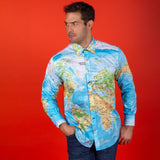 THE WORLD MAP PRINT SHIRT - Premium Men's Patterned Shirt by Claudio Lugli | Bold Design, Tailored Fit, Best Printed Shirts