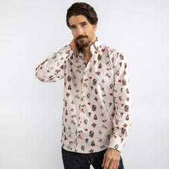 TRADITIONAL TATTOO ART PRINT SHIRT - Premium Men's Patterned Shirt by Claudio Lugli | Bold Design, Tailored Fit, Best Printed Shirts