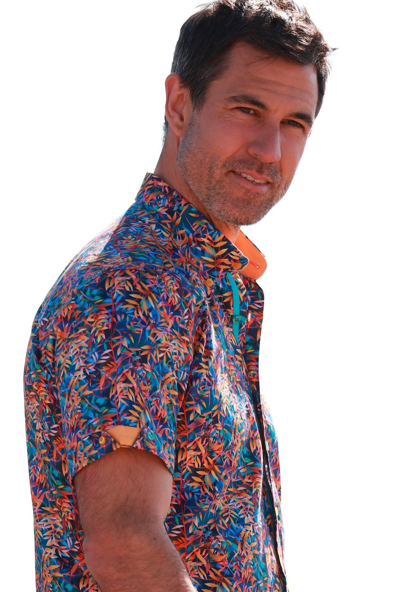 TROPICAL NEON SHORT SLEEVE SHIRT – Premium Men's Patterned Shirt by Claudio Lugli | Bold Design, Tailored Fit, Best Printed Shirts