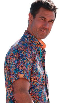 TROPICAL NEON SHORT SLEEVE SHIRT – Premium Men's Patterned Shirt by Claudio Lugli | Bold Design, Tailored Fit, Best Printed Shirts