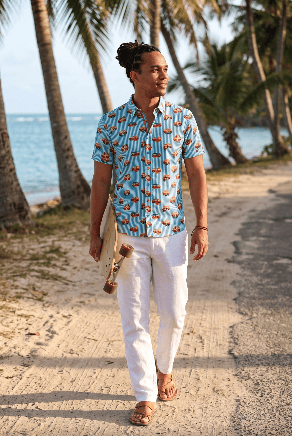 Tropical Visions Stripe Short Sleeve Shirt - Claudio Lugli Shirts