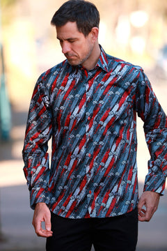 TURBO TRACKS & RACING FLAGS PRINT SHIRT - Claudio Lugli Shirts