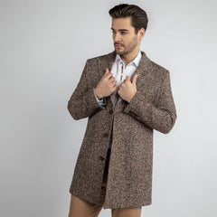 TWEED LONG COAT - Premium Men's Patterned Shirt by Claudio Lugli | Bold Design, Tailored Fit, Best Printed Shirts