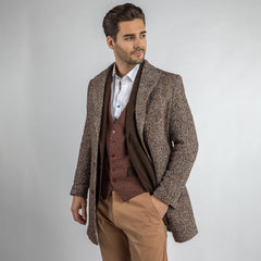 TWEED LONG COAT - Premium Men's Patterned Shirt by Claudio Lugli | Bold Design, Tailored Fit, Best Printed Shirts