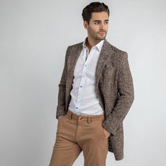TWEED LONG COAT - Premium Men's Patterned Shirt by Claudio Lugli | Bold Design, Tailored Fit, Best Printed Shirts