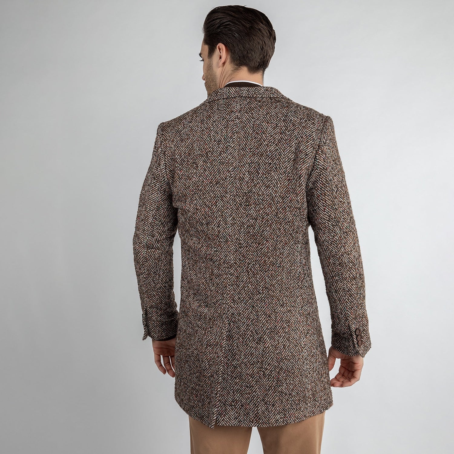 TWEED LONG COAT - Premium Men's Patterned Shirt by Claudio Lugli | Bold Design, Tailored Fit, Best Printed Shirts
