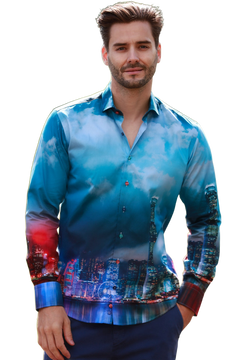 Twilight Metropolis Placement Print Shirt - Claudio Lugli Shirts