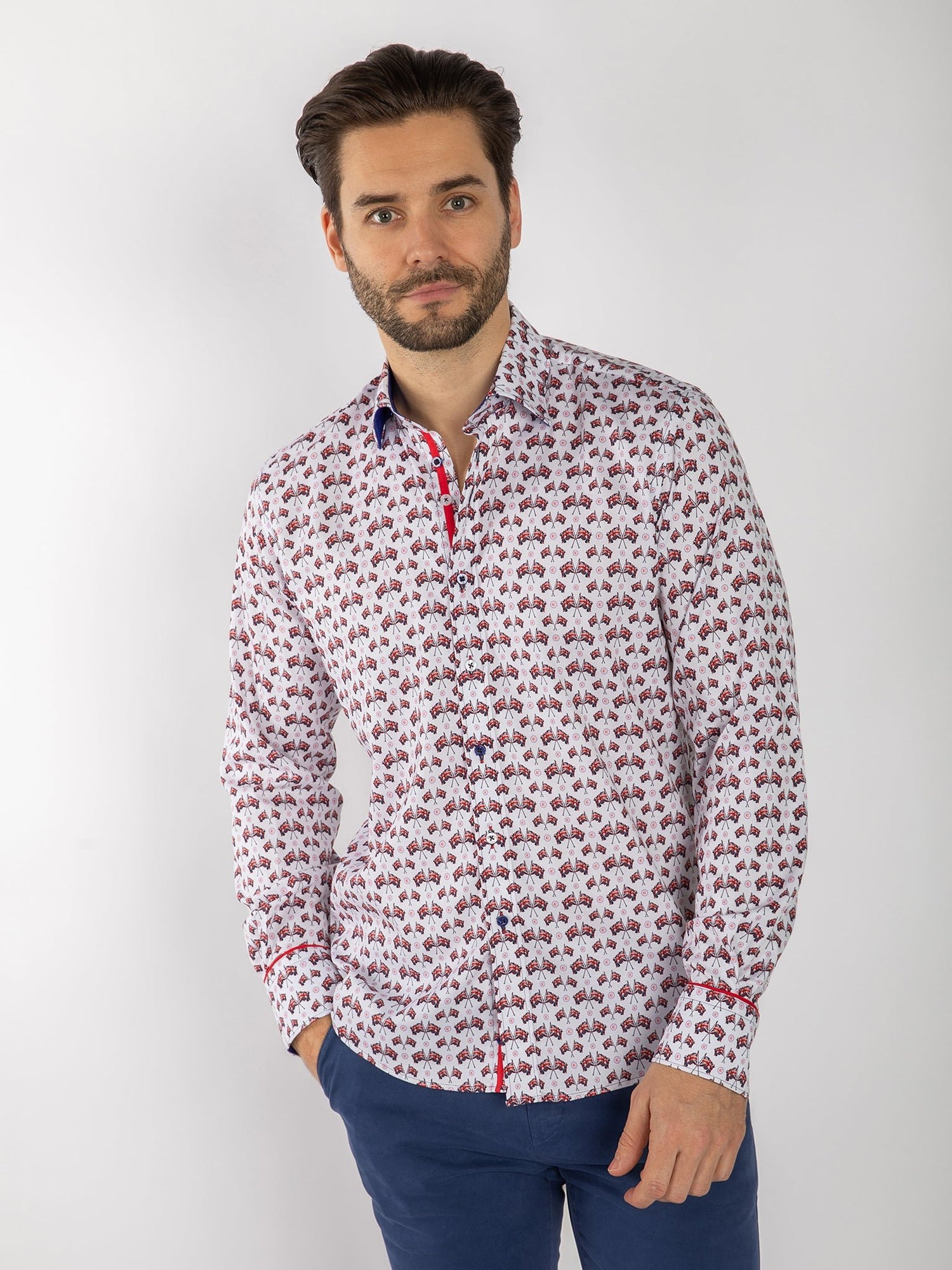 UNION JACK FLAG PARADE TENCEL SHIRT - Claudio Lugli Shirts