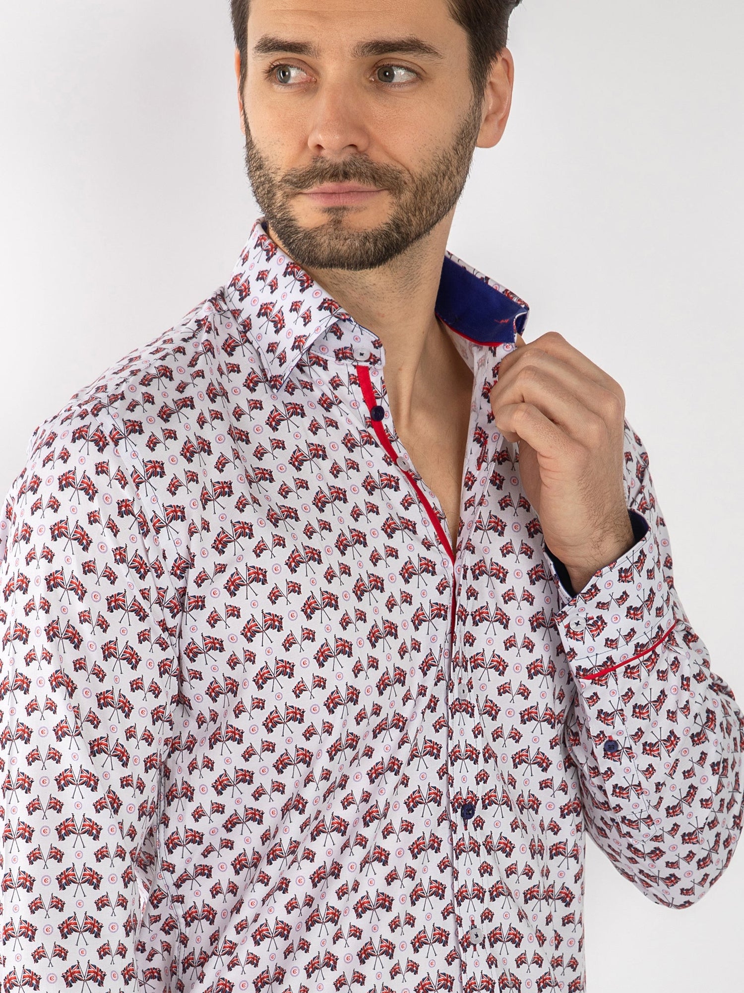 UNION JACK FLAG PARADE TENCEL SHIRT - Claudio Lugli Shirts