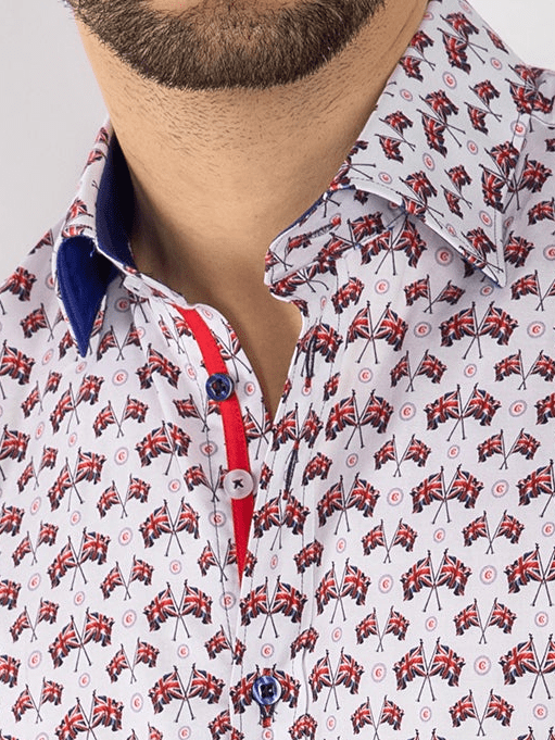 UNION JACK FLAG PARADE TENCEL SHIRT - Claudio Lugli Shirts