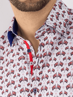 UNION JACK FLAG PARADE TENCEL SHIRT - Claudio Lugli Shirts