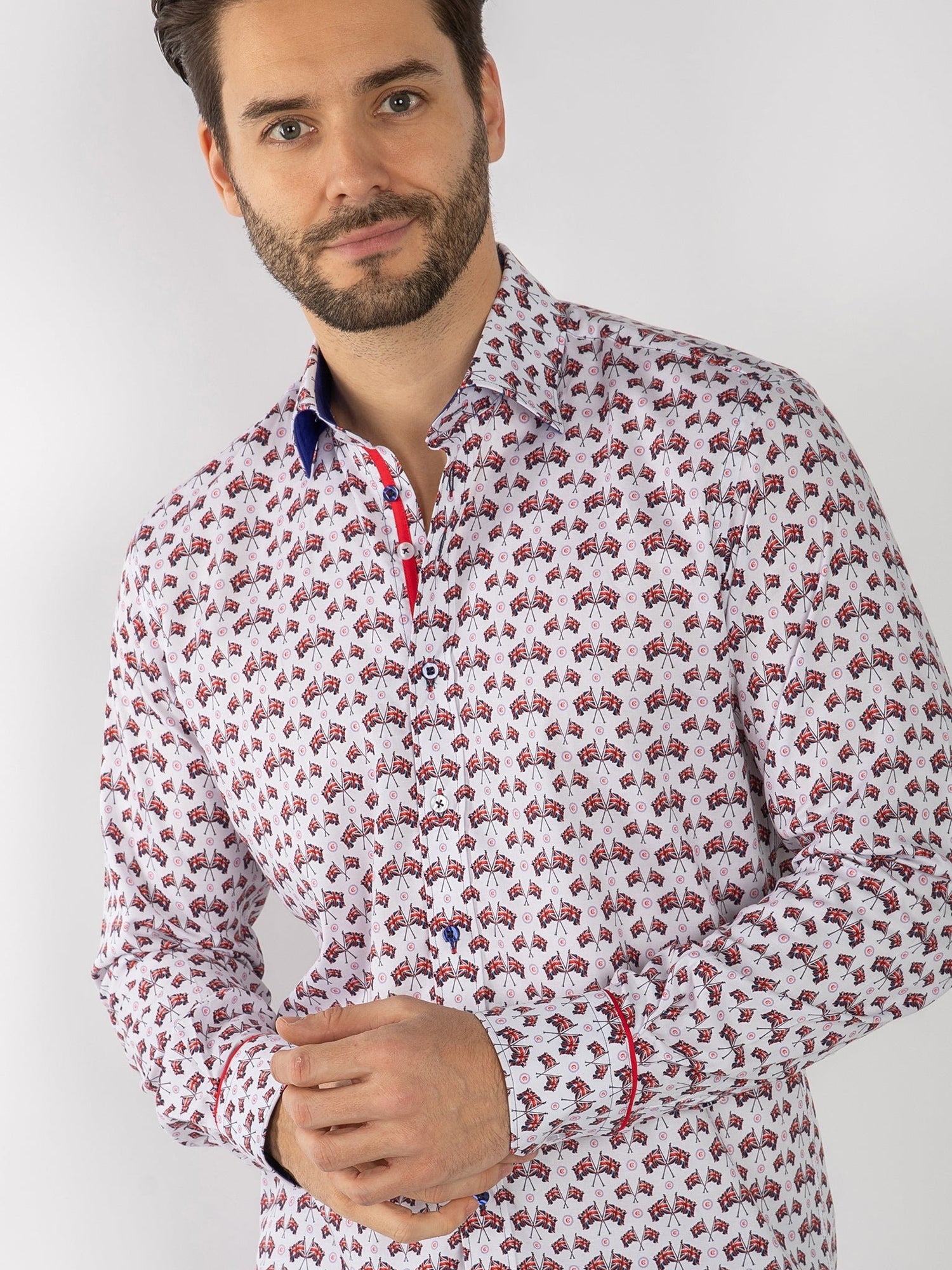 UNION JACK FLAG PARADE TENCEL SHIRT - Claudio Lugli Shirts