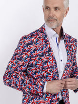 UNION JACK PRINTED FITTED JACKET - Claudio Lugli Shirts
