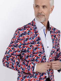 UNION JACK PRINTED FITTED JACKET - Claudio Lugli Shirts