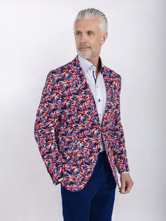 UNION JACK PRINTED FITTED JACKET - Claudio Lugli Shirts