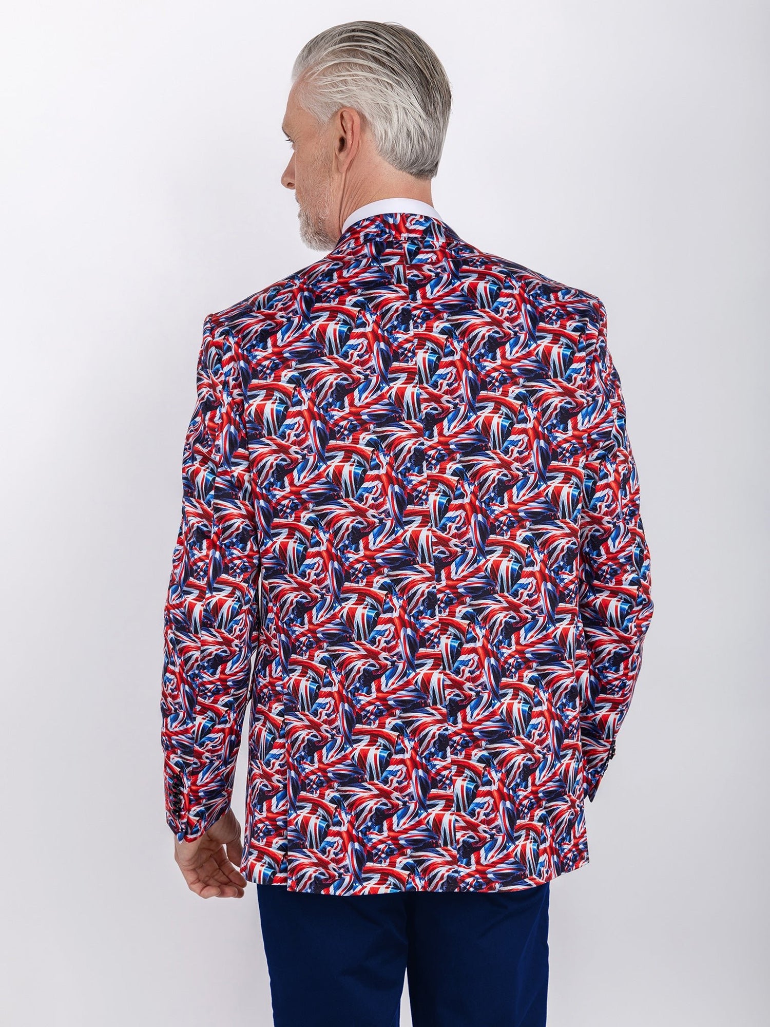 UNION JACK PRINTED FITTED JACKET - Claudio Lugli Shirts