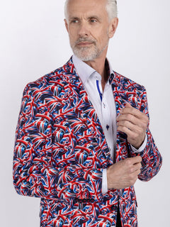 UNION JACK PRINTED FITTED JACKET - Claudio Lugli Shirts