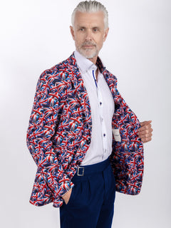 UNION JACK PRINTED FITTED JACKET - Claudio Lugli Shirts