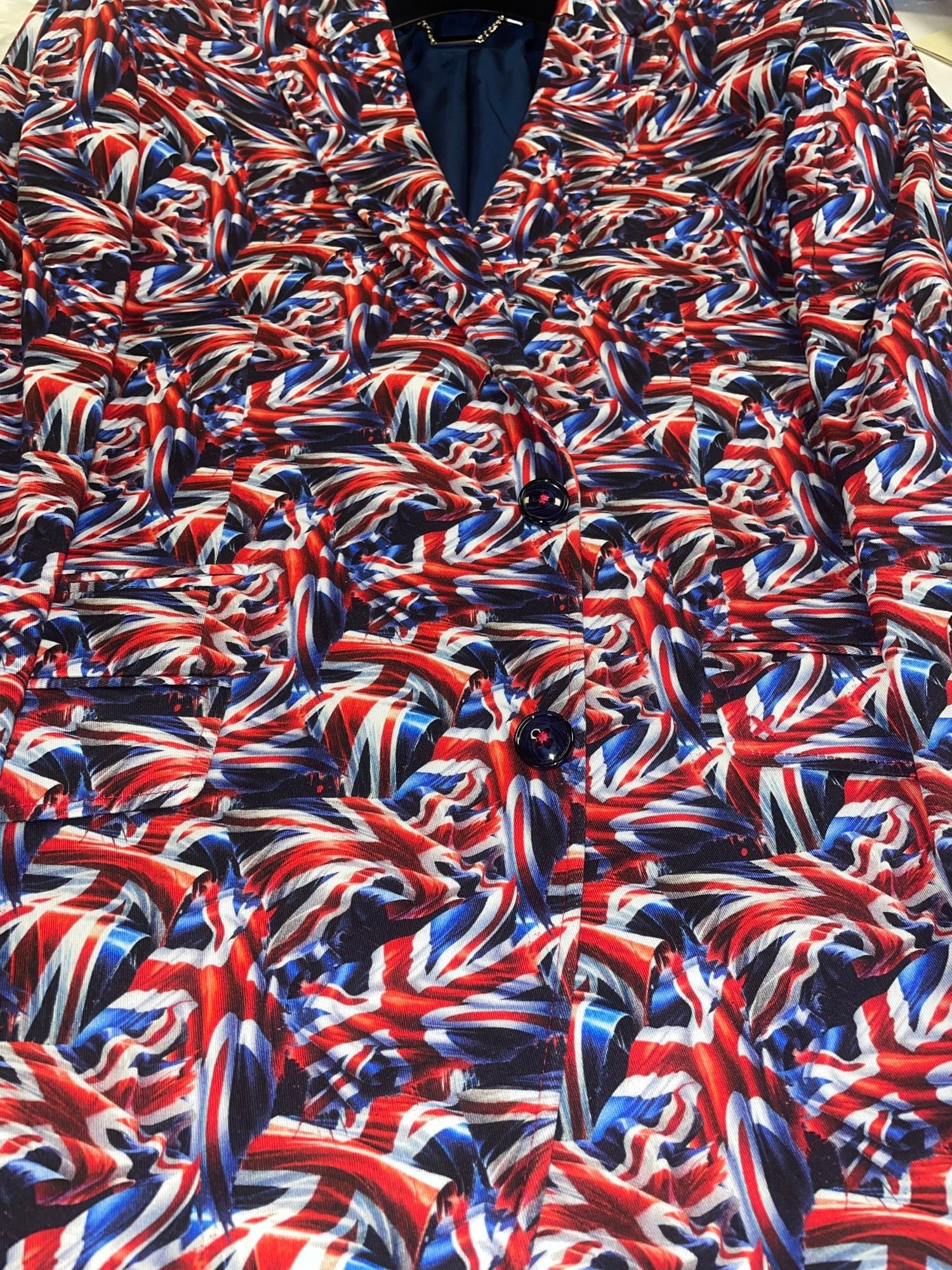 UNION JACK PRINTED FITTED JACKET - Claudio Lugli Shirts