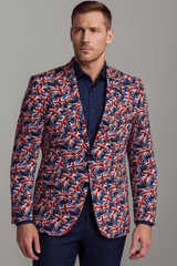 UNION JACK PRINTED FITTED JACKET - Claudio Lugli Shirts