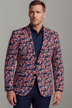 UNION JACK PRINTED FITTED JACKET - Claudio Lugli Shirts