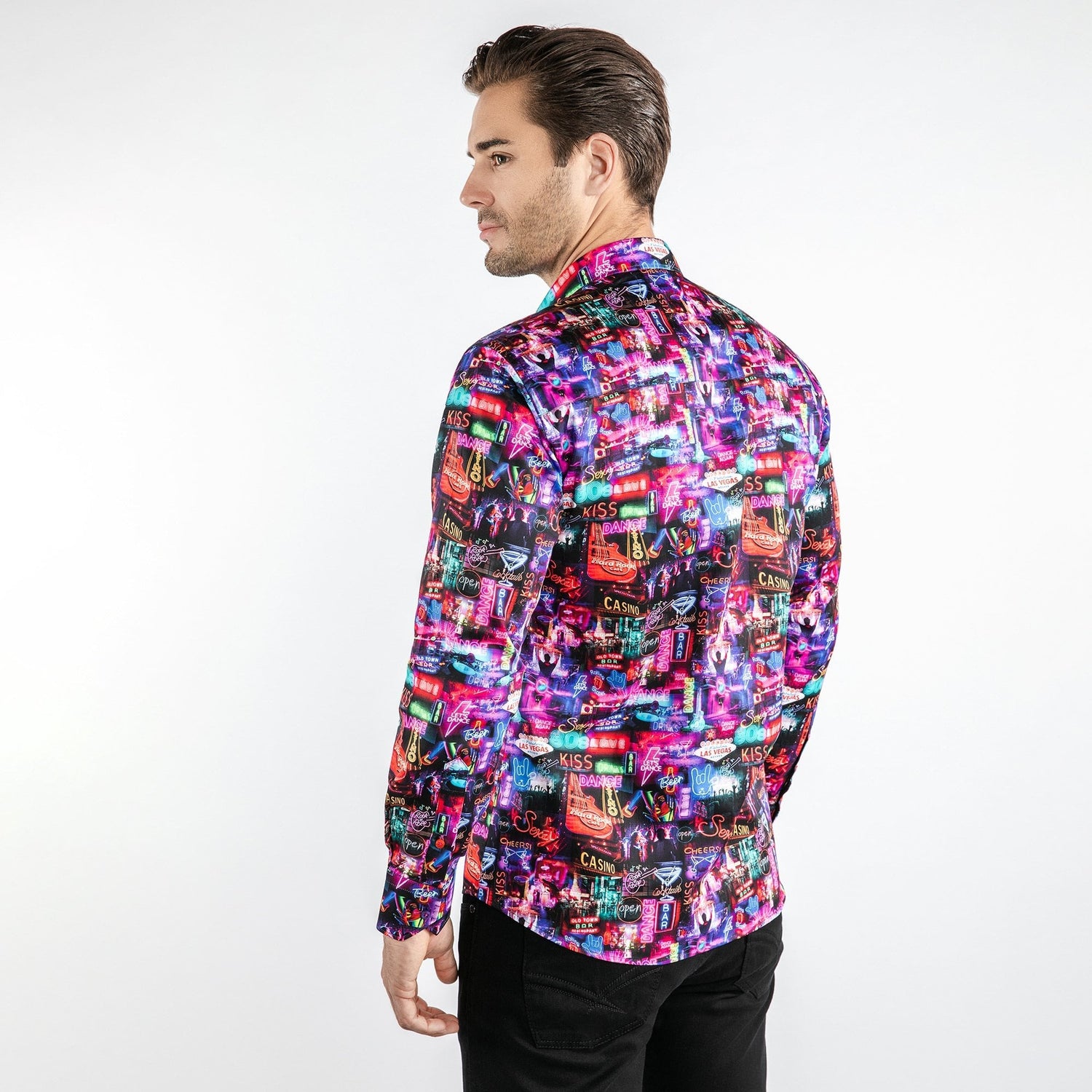 VEGAS AT NIGHT PRINT SHIRT - Premium Men's Patterned Shirt by Claudio Lugli | Bold Design, Tailored Fit, Best Printed Shirts