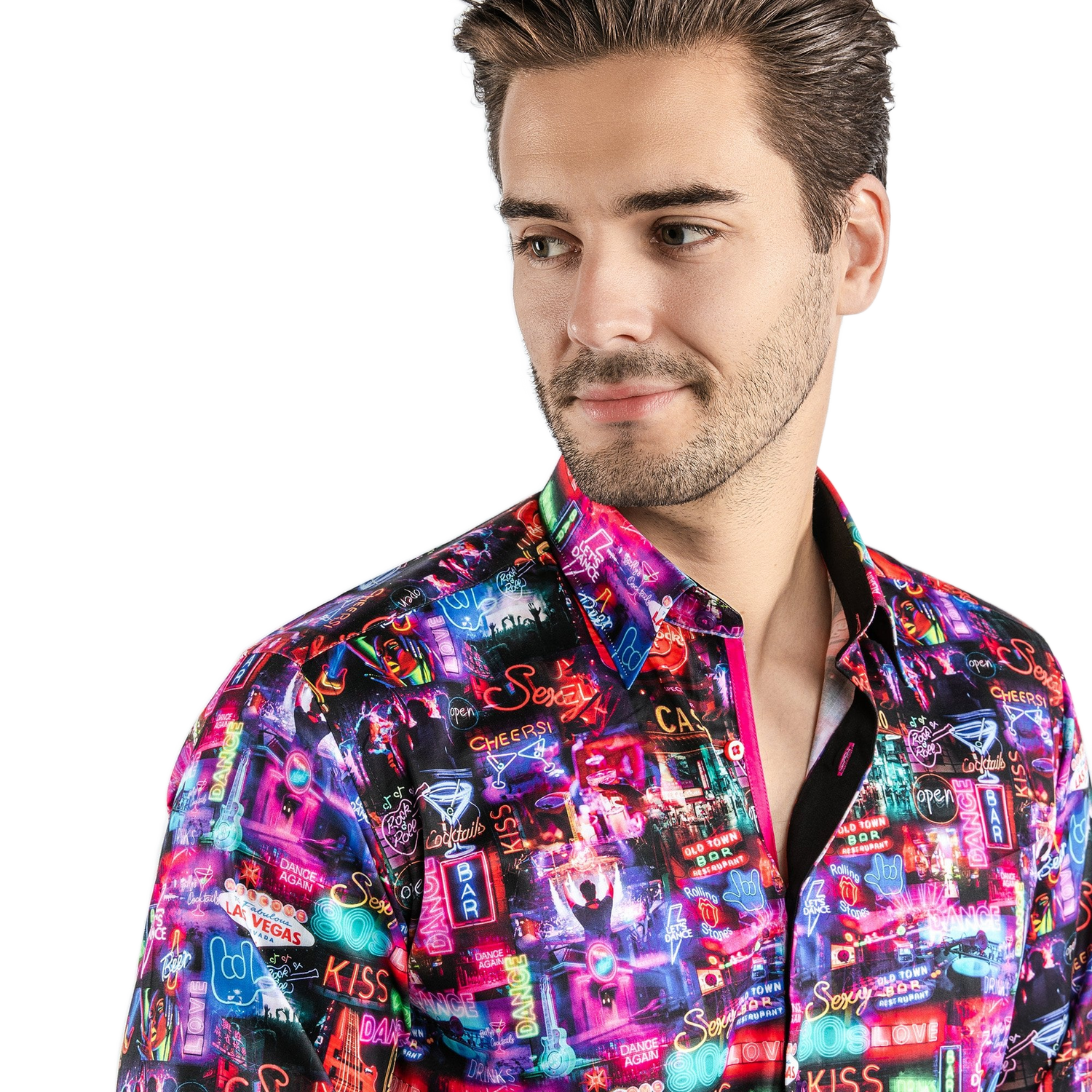 Vegas at Night Print Shirt - Claudio Lugli Shirts