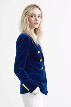 VELVET DOUBLE BREASTED WOMENS JACKET - Claudio Lugli Shirts