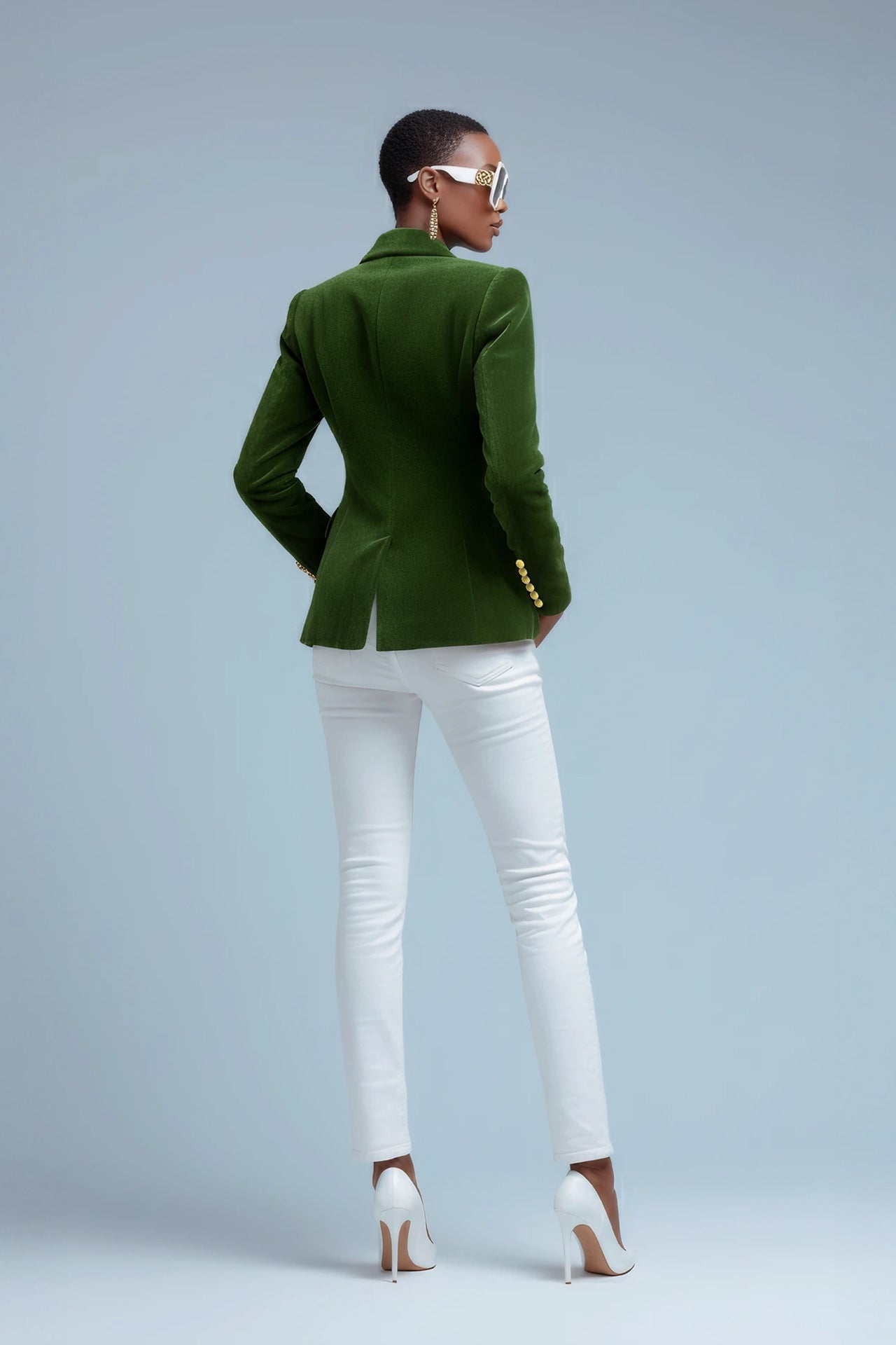 VELVET DOUBLE BREASTED WOMENS JACKET - Claudio Lugli Shirts