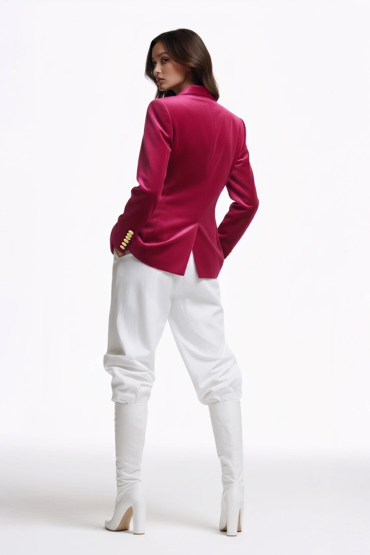 VELVET DOUBLE BREASTED WOMENS JACKET - Claudio Lugli Shirts