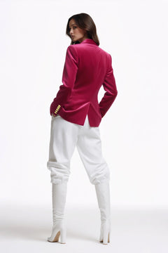 VELVET DOUBLE BREASTED WOMENS JACKET - Claudio Lugli Shirts