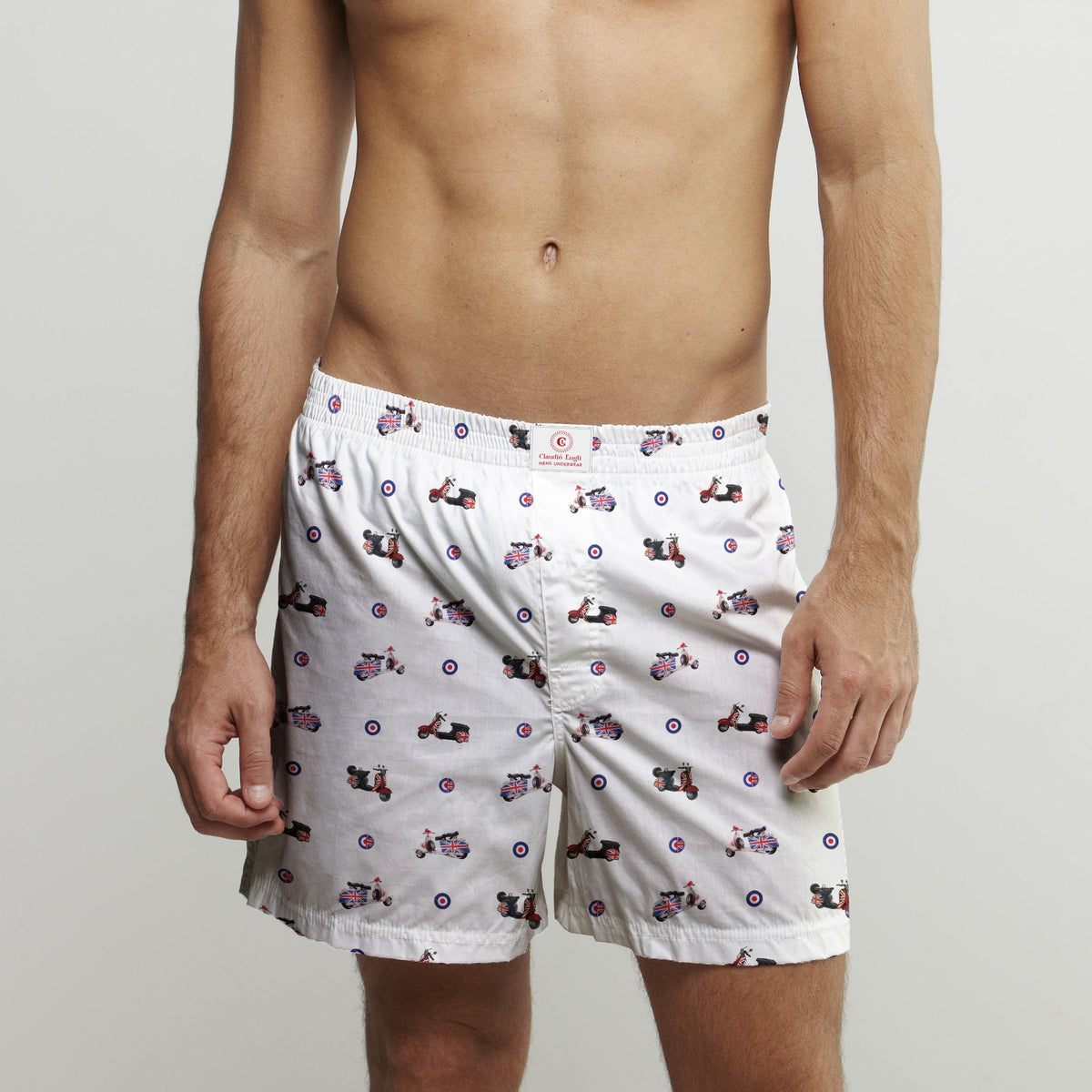 Vespa Cotton Poplin Print Boxer Shorts