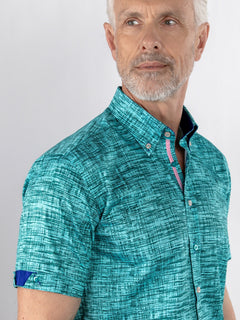 VIBRANT ABSTRACT ART SHORT SLEEVE SHIRT - Claudio Lugli Shirts